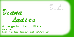 diana ladics business card