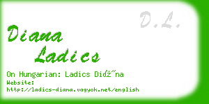 diana ladics business card